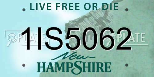 1IS5062 New Hampshire License Plate