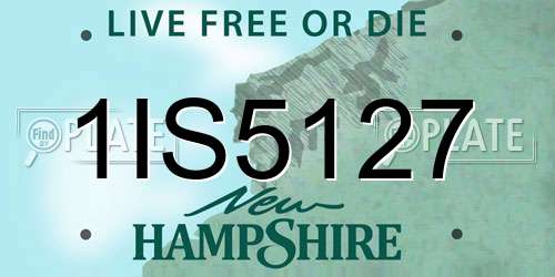 1IS5127 New Hampshire License Plate