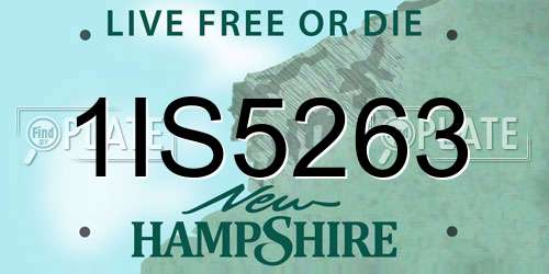 1IS5263 New Hampshire License Plate