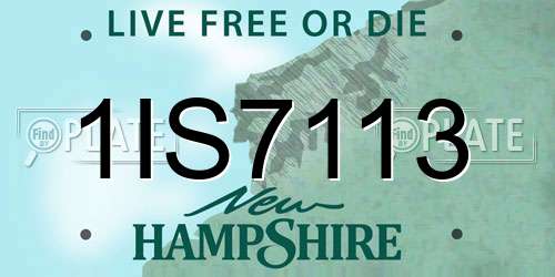 1IS7113 New Hampshire License Plate