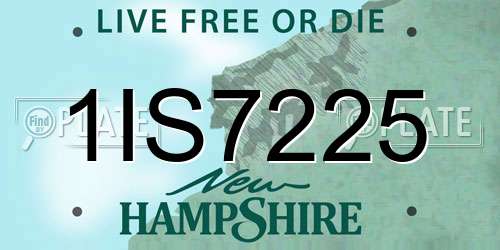 1IS7225 New Hampshire License Plate