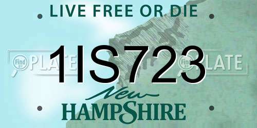 1IS723 New Hampshire License Plate