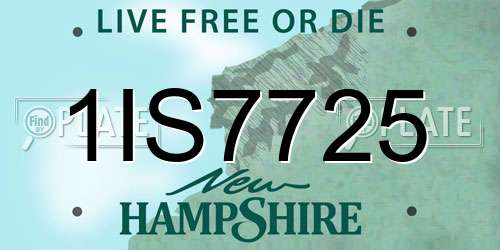 1IS7725 New Hampshire License Plate