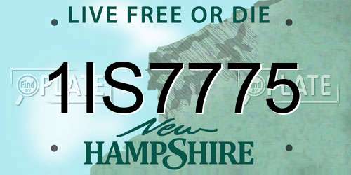 1IS7775 New Hampshire License Plate