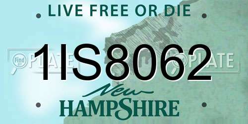1IS8062 New Hampshire License Plate