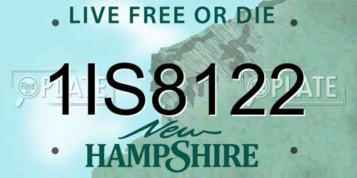 1IS8122 New Hampshire License Plate