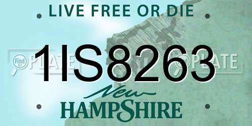 1IS8263 New Hampshire License Plate