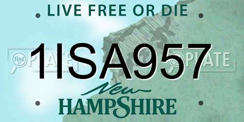 1ISA957 New Hampshire License Plate