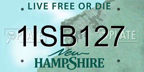 1ISB127 New Hampshire License Plate