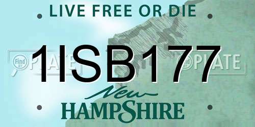 1ISB177 New Hampshire License Plate