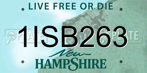 1ISB263 New Hampshire License Plate