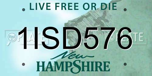 1ISD576 New Hampshire License Plate