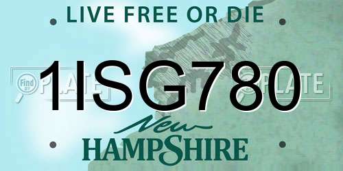 1ISG780 New Hampshire License Plate