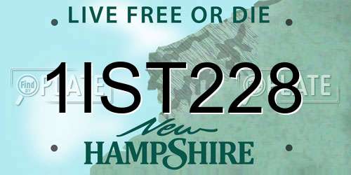 1IST228 New Hampshire License Plate