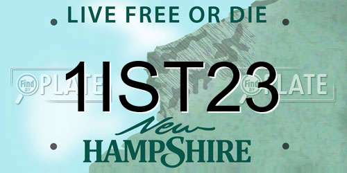 1IST23 New Hampshire License Plate