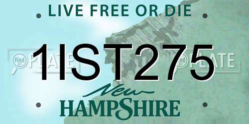 1IST275 New Hampshire License Plate