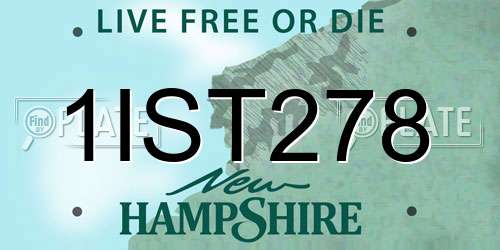 1IST278 New Hampshire License Plate