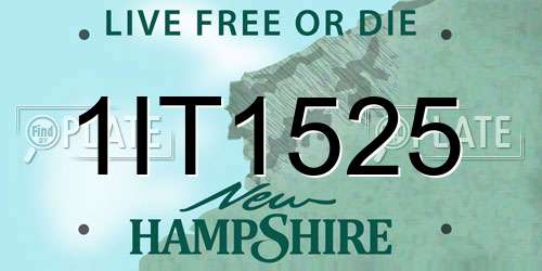 1IT1525 New Hampshire License Plate