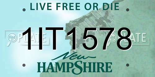 1IT1578 New Hampshire License Plate