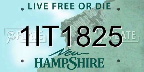 1IT1825 New Hampshire License Plate