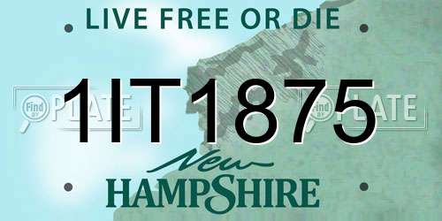 1IT1875 New Hampshire License Plate