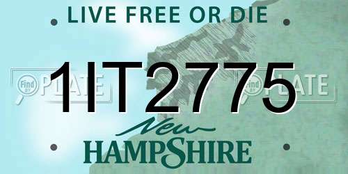 1IT2775 New Hampshire License Plate