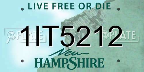 1IT5212 New Hampshire License Plate