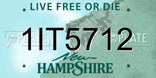 1IT5712 New Hampshire License Plate