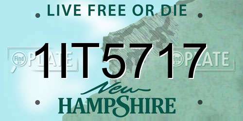 1IT5717 New Hampshire License Plate
