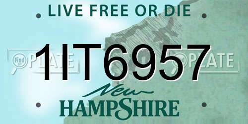 1IT6957 New Hampshire License Plate