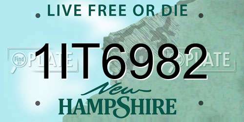 1IT6982 New Hampshire License Plate