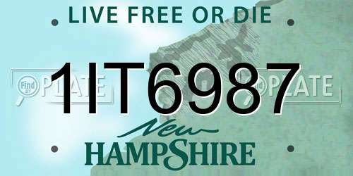 1IT6987 New Hampshire License Plate