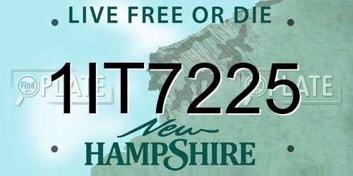 1IT7225 New Hampshire License Plate