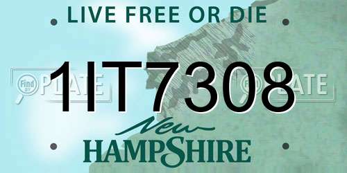 1IT7308 New Hampshire License Plate