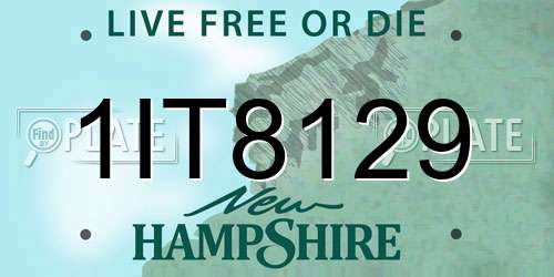 1IT8129 New Hampshire License Plate