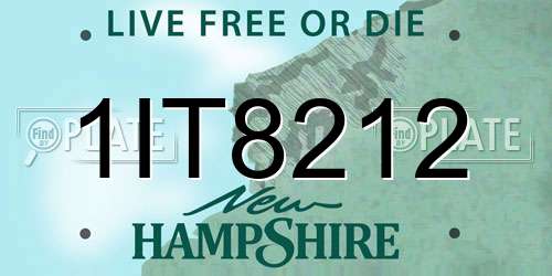 1IT8212 New Hampshire License Plate
