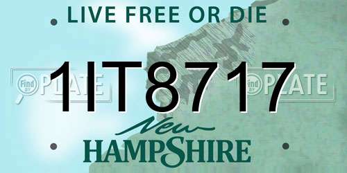 1IT8717 New Hampshire License Plate