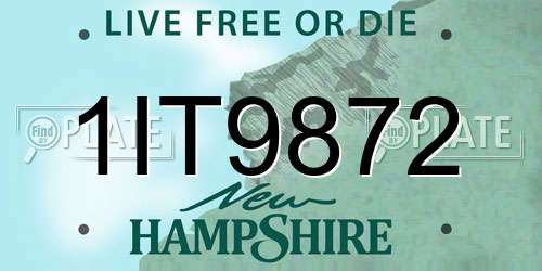 1IT9872 New Hampshire License Plate