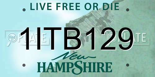 1ITB129 New Hampshire License Plate