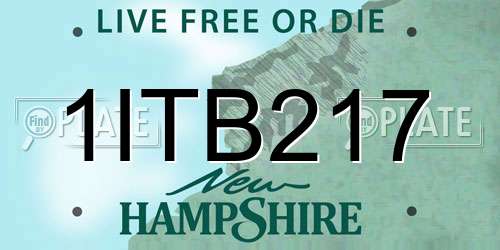 1ITB217 New Hampshire License Plate