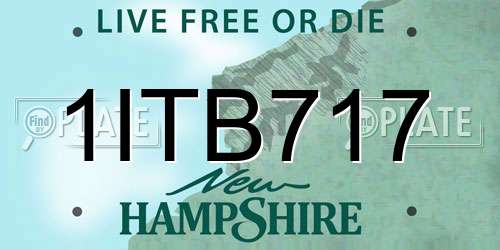 1ITB717 New Hampshire License Plate
