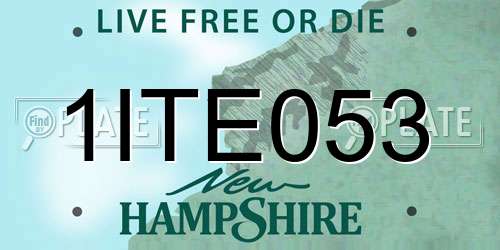 1ITE053 New Hampshire License Plate