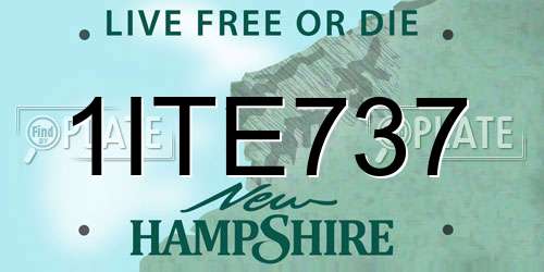 1ITE737 New Hampshire License Plate