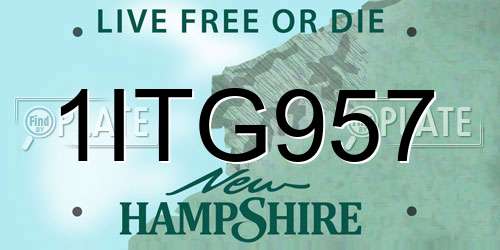 1ITG957 New Hampshire License Plate