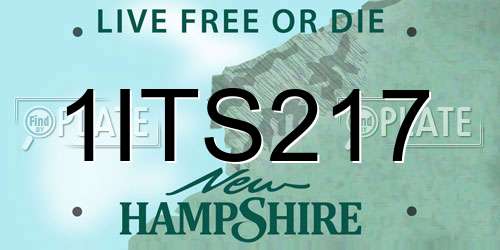 1ITS217 New Hampshire License Plate