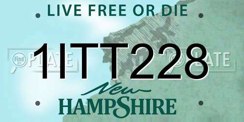 1ITT228 New Hampshire License Plate