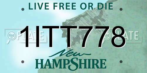1ITT778 New Hampshire License Plate