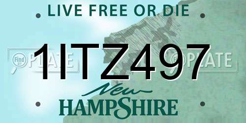 1ITZ497 New Hampshire License Plate