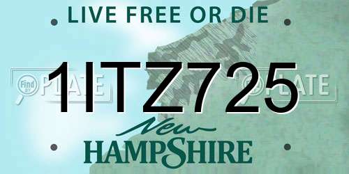 1ITZ725 New Hampshire License Plate