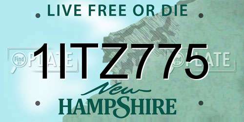 1ITZ775 New Hampshire License Plate